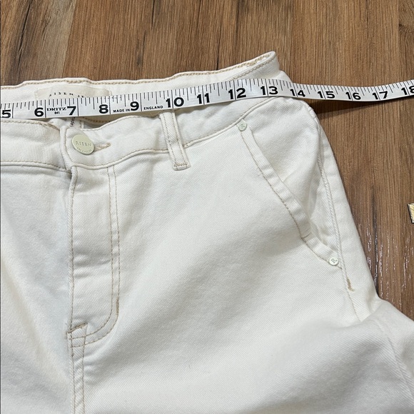RISEN JEANS WOMENS CREAM WIDE LEG CUFFED JEANS Sz 7/28 - Picture 7 of 12